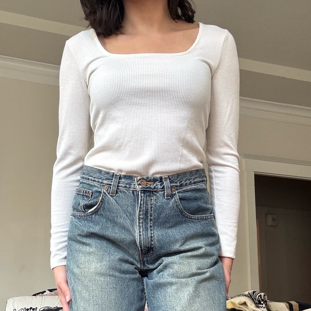 Cream Long Sleeve Body Suit